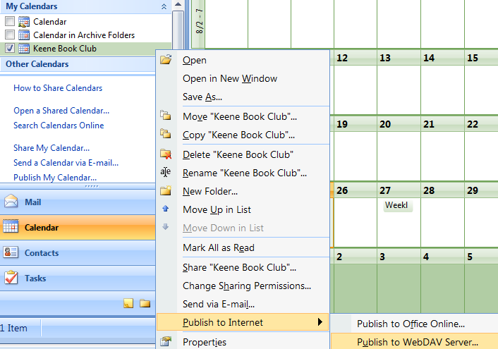 free webdav server to publish calendar